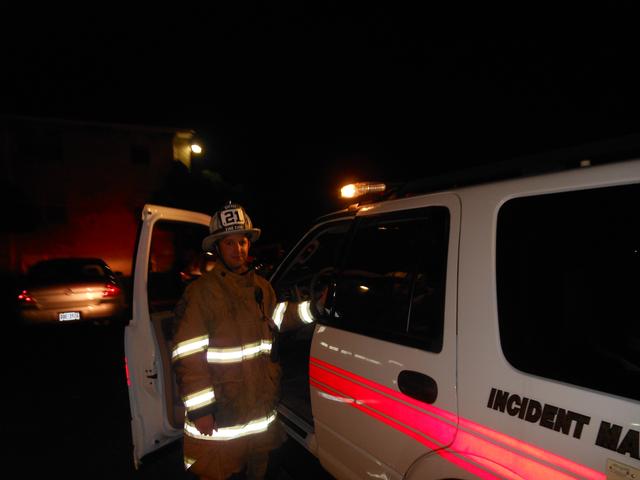 Chief Brian Kelley operates at a first due building fire.